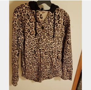 Cheetah Print Button Up Hoodie